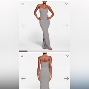 Skims Long Slip‎ Dress in heather gray Size L